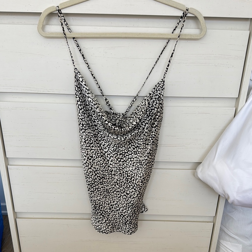 Bardot Leopard Print Cowl Neck Tank Top